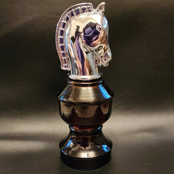 Vintage Avon Chess Knight Piece Bottle Smart Move Tribute Cologne Decanter 3oz - Picture 4 of 4